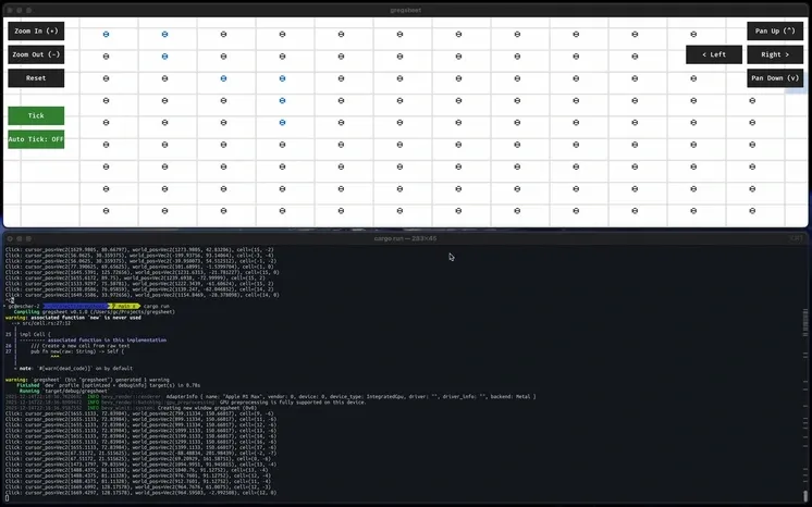 LangJam GameJam Day 0 Screenshot of cells being populated using formulas
